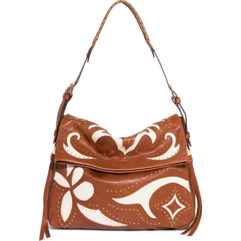 Aimee Bali Double Entry Crossbody Bag In Brown