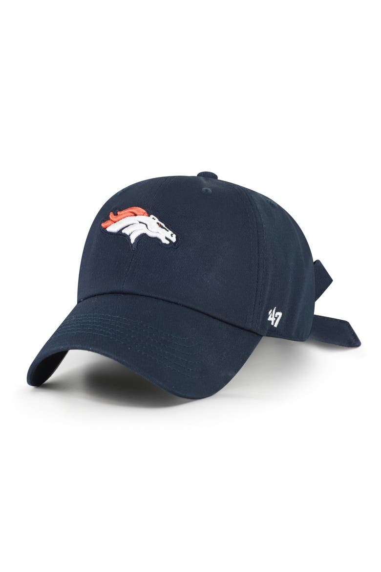 Women's '47 Navy Denver Broncos  Bow Back Clean Up Adjustable Hat, Main, color, Navy