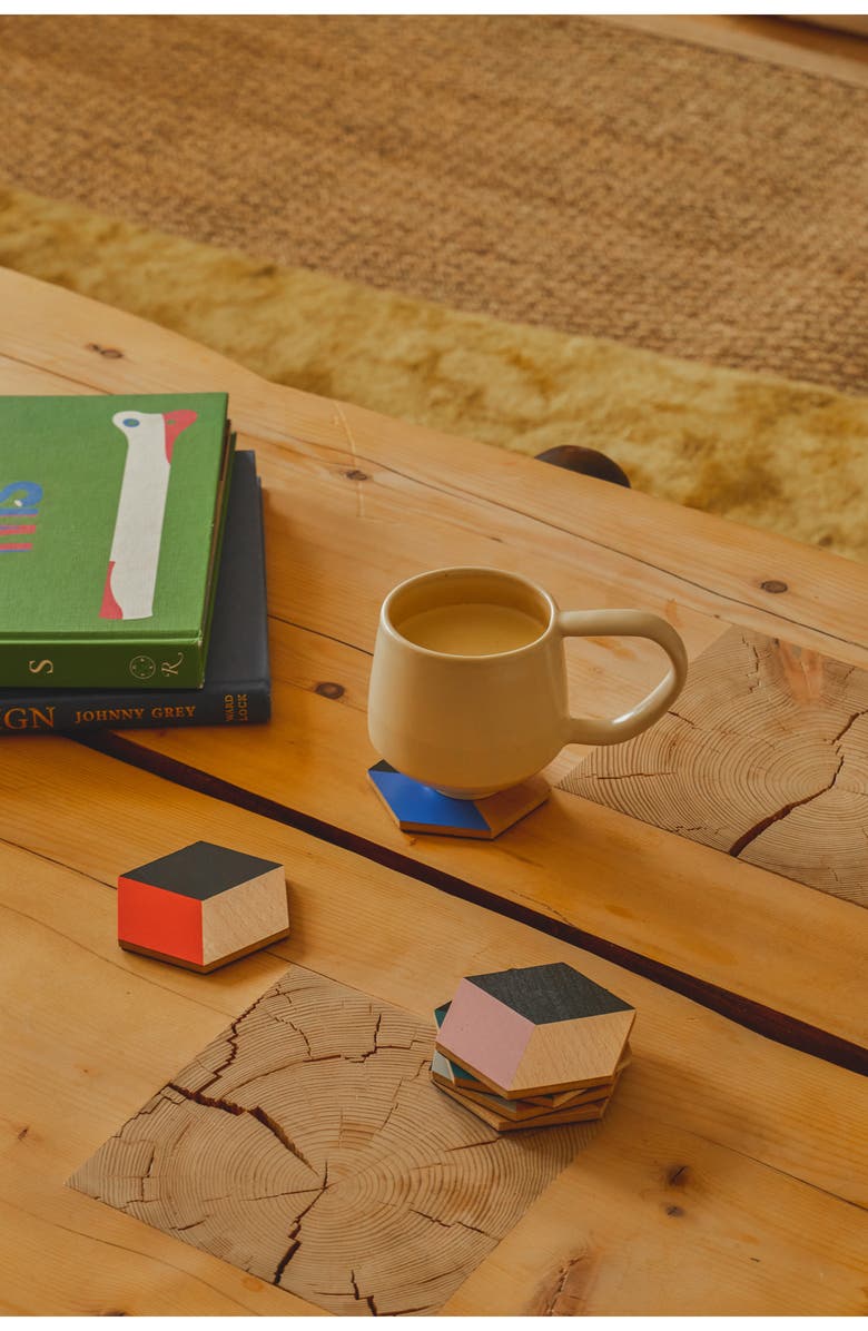 Areaware 'Table Tiles' Coasters, Alternate, color, Black Multi