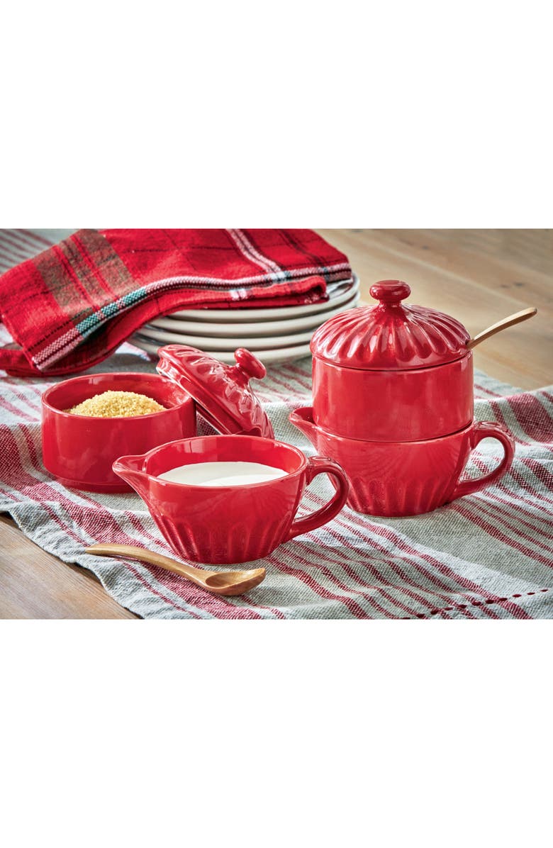 tag Stinson Red Cream and Sugar Set Ceramic Dishwasher Safe, Alternate, color, Red