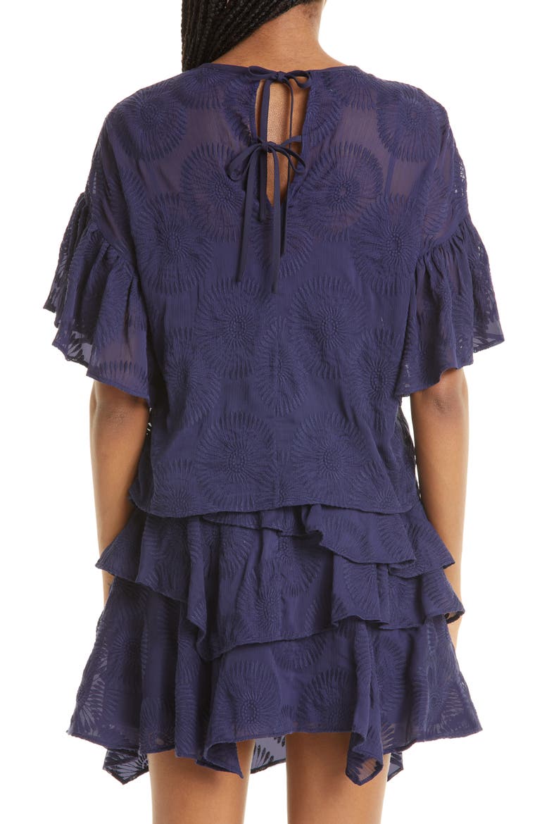 Brionni Flutter Sleeve Top, Alternate, color, DARK NAVY