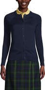 Lands' End School Uniform Young Cotton Modal Cardigan Sweater