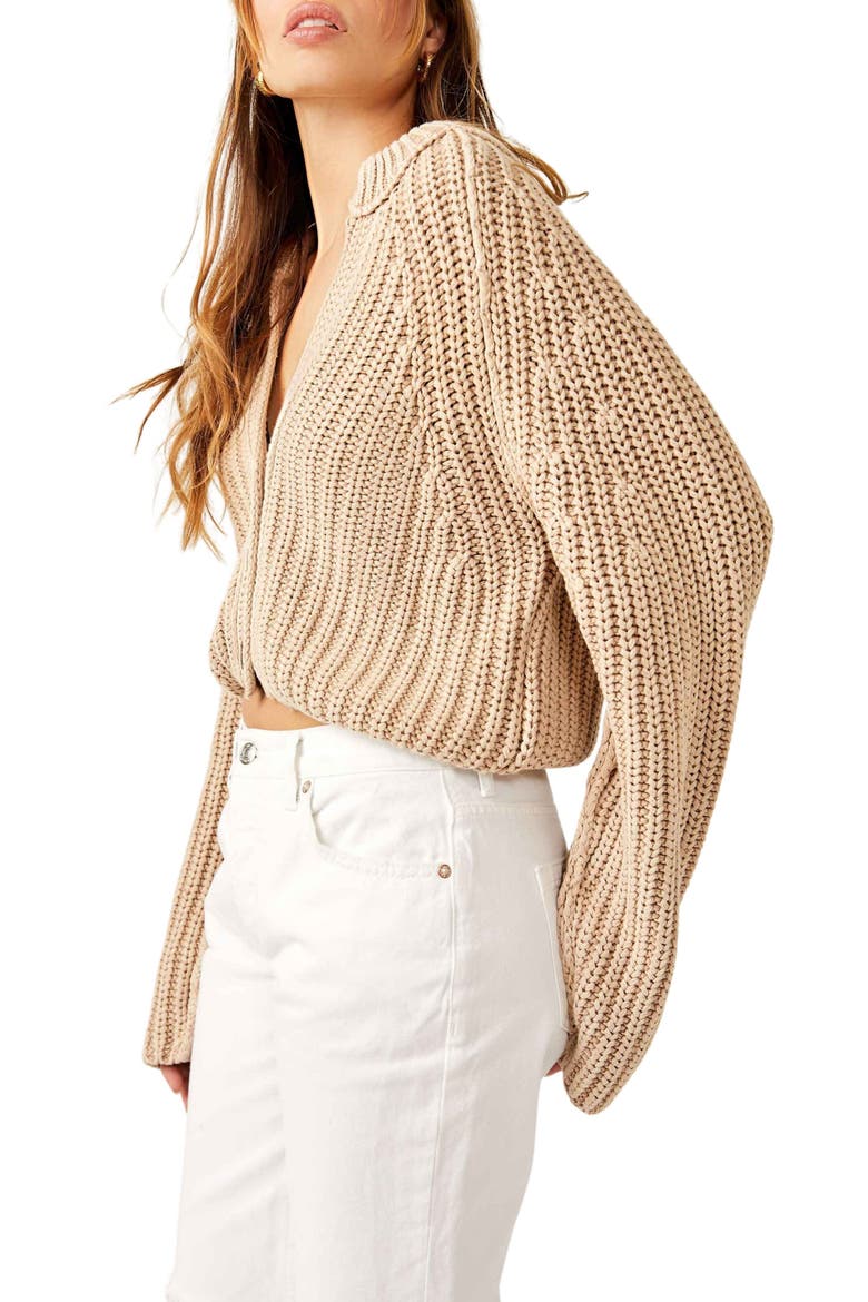 Sweet Nothing Cotton Cardigan, Alternate, color, SANDCASTLE
