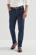 Brunello Cucinelli Garment-dyed comfort lightweight denim traditional fit five-pocket trousers