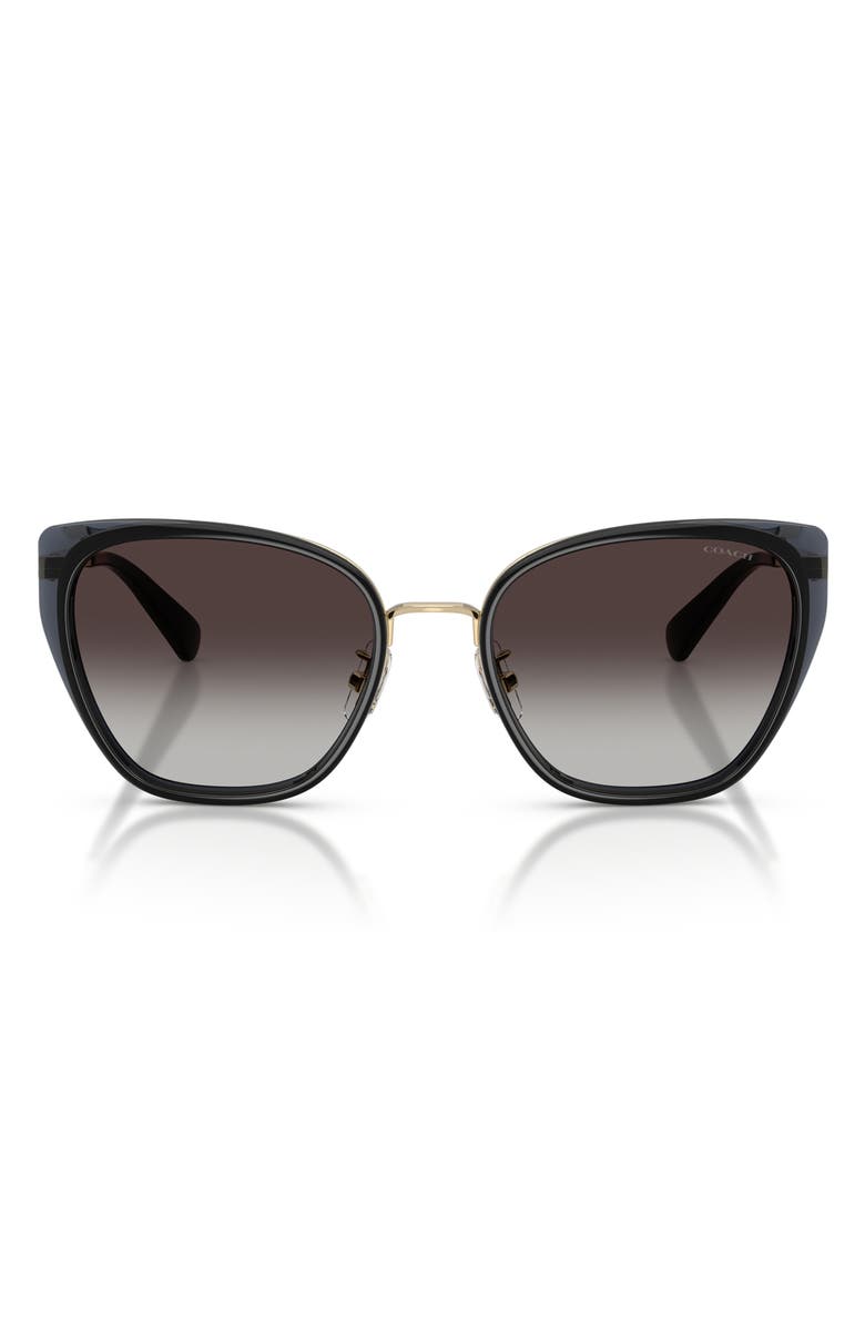 COACH 53mm Gradient Square Sunglasses, Alternate, color, Gold / Smoke / Grey Gradient