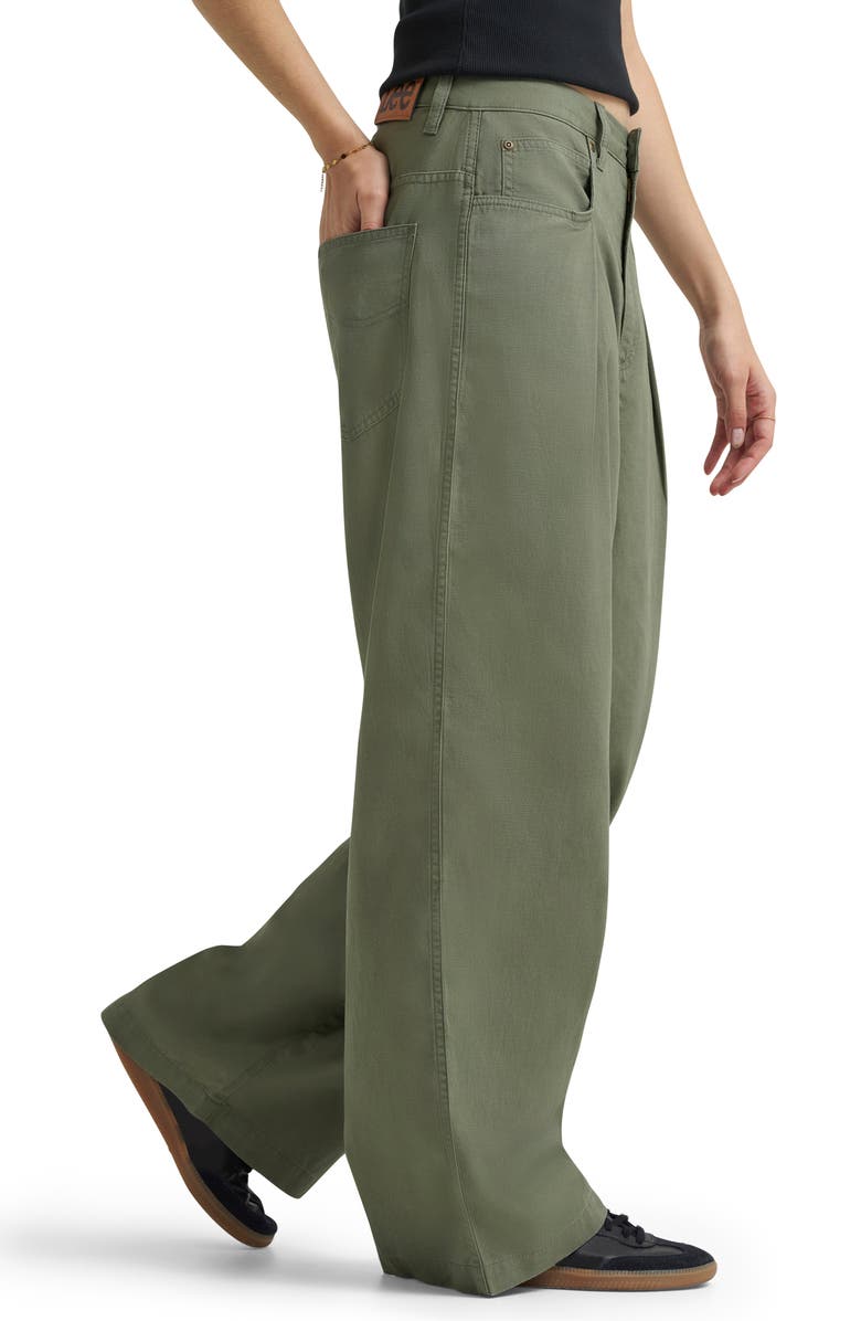 Lee Pleated Slouchy Wide Leg Twill Pants, Alternate, color, 