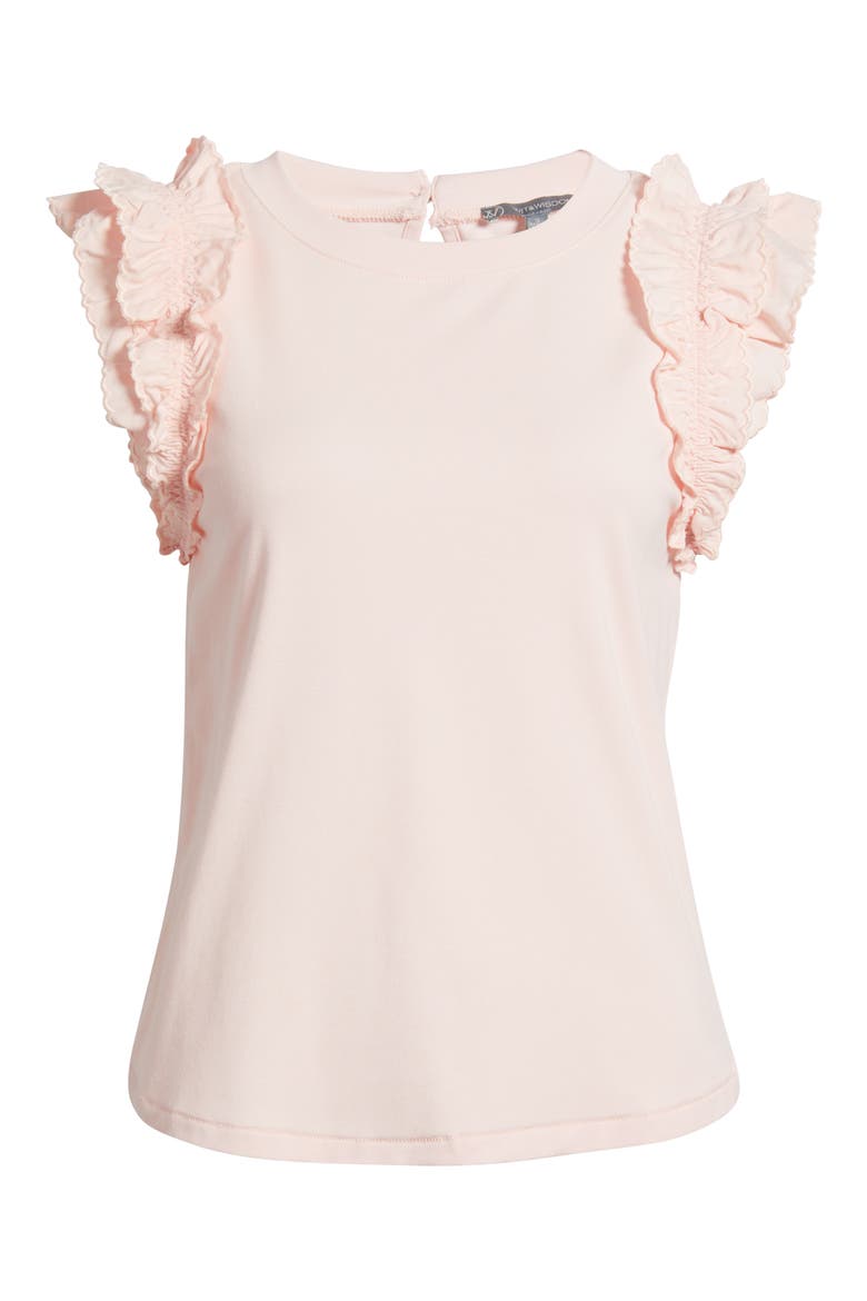Ruffle Sleeve Top, Alternate, color, WHISPER PINK