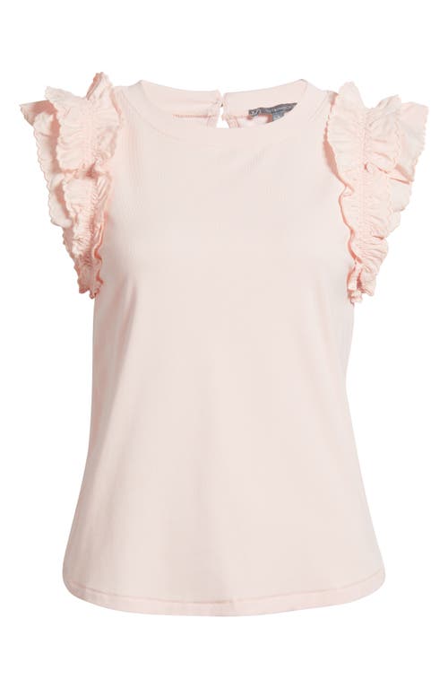 Wit & Wisdom Ruffle Sleeve Top In Whisper Pink