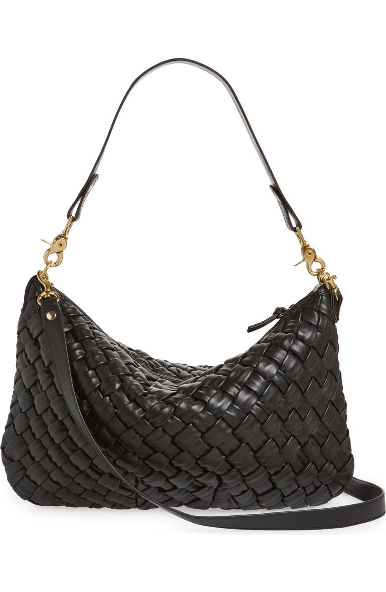Clare V. Moyen Woven Leather Messenger Shoulder Bag, Alternate, color,
