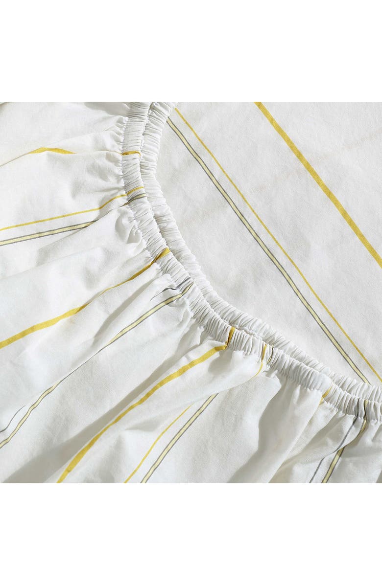 Calvin Klein Pinstripes 200 Thread Count Cotton Percale Sheet Set, Alternate, color, Light / Medium Yellow