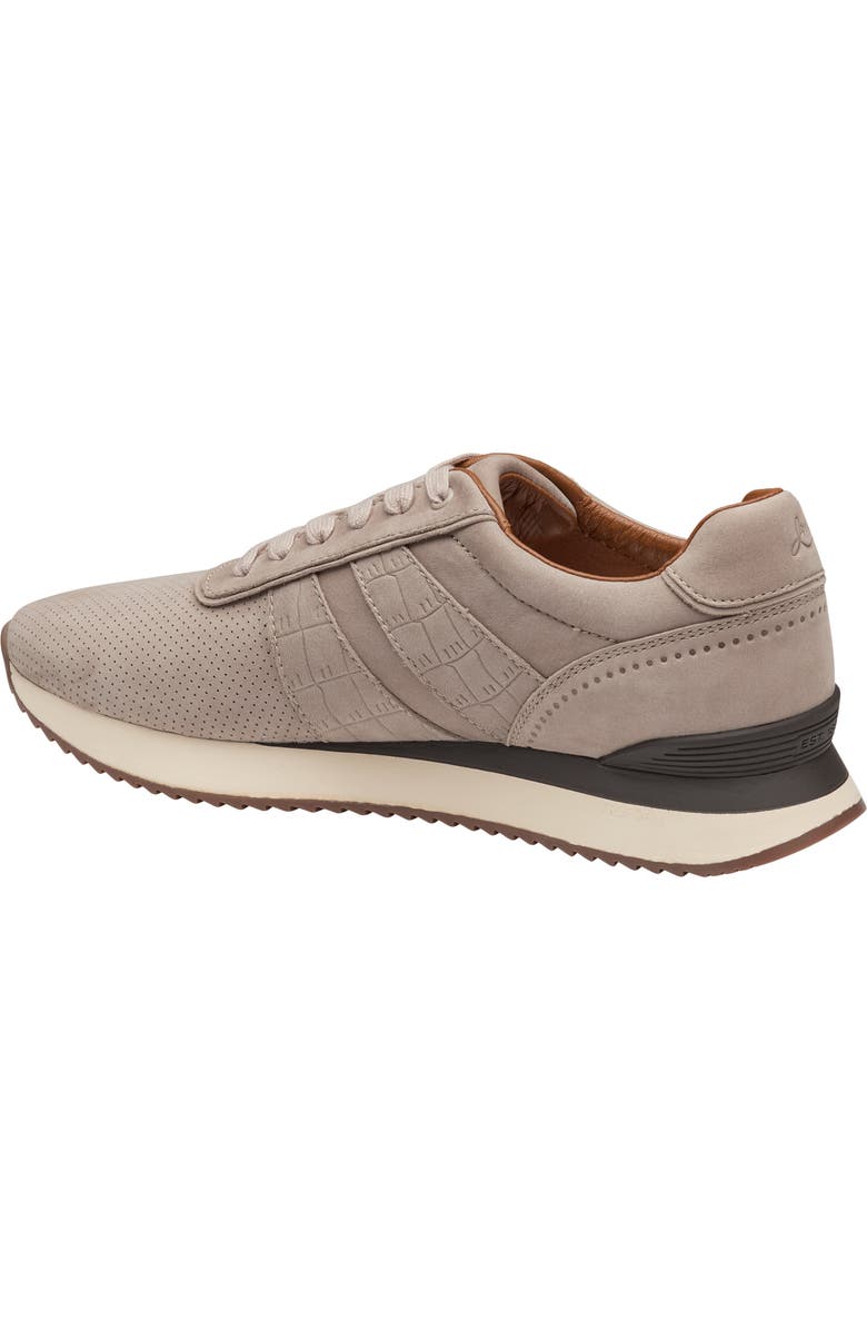 Johnston & Murphy Morgan Sneaker, Alternate, color, Beige Nubuck/ Croc Embossed