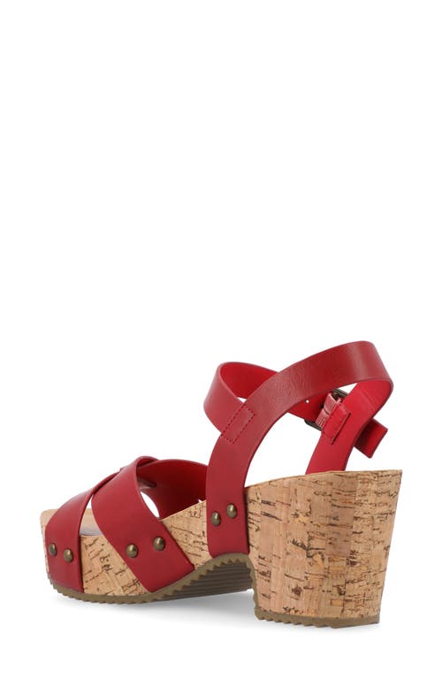 Journee Collection Platform Sandal In Red