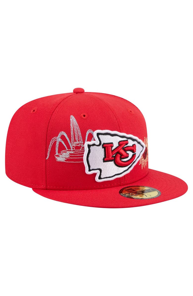 New Era Men's New Era Red Kansas City Chiefs State Stitch 59FIFTY Fitted Hat, Alternate, color, Red