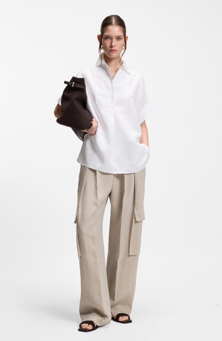 BOSS Baxana Oversize Shirt, Alternate, color, Bright White