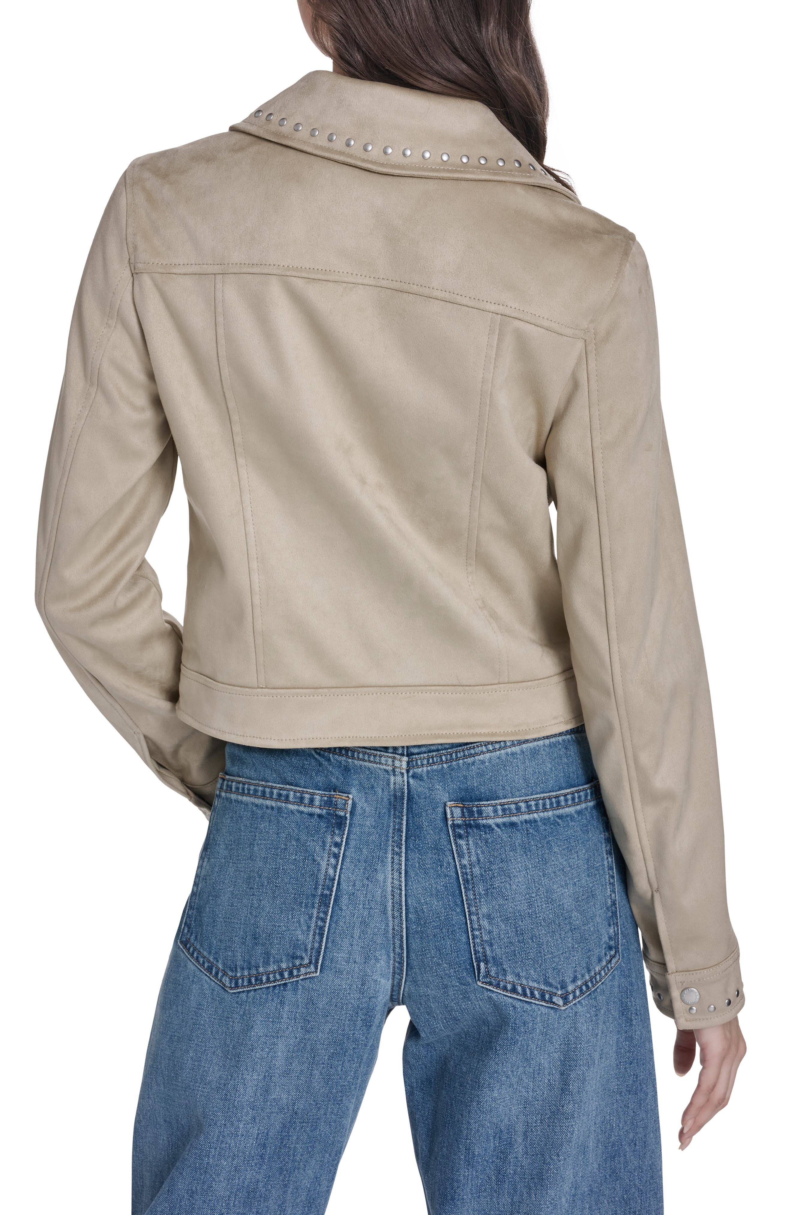 Studded Faux Suede Jacket - image 2