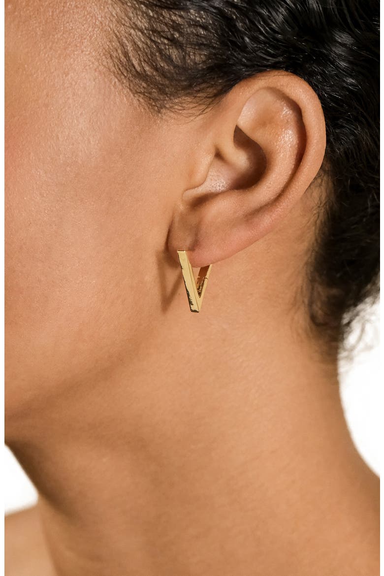 Robyn Pointed Hoop Earrings, Alternate, color, GOLD