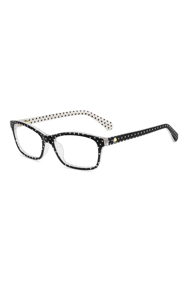 catrina 51mm rectangular optical glasses, Alternate, color, BLACK PATTERN WHITE