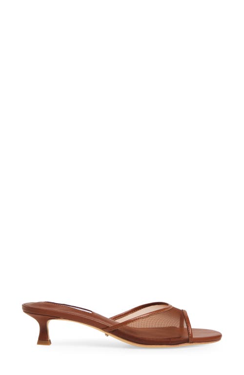 Tony Bianco Pru Kitten Heel Slide Sandal In Rust Nylon/rust