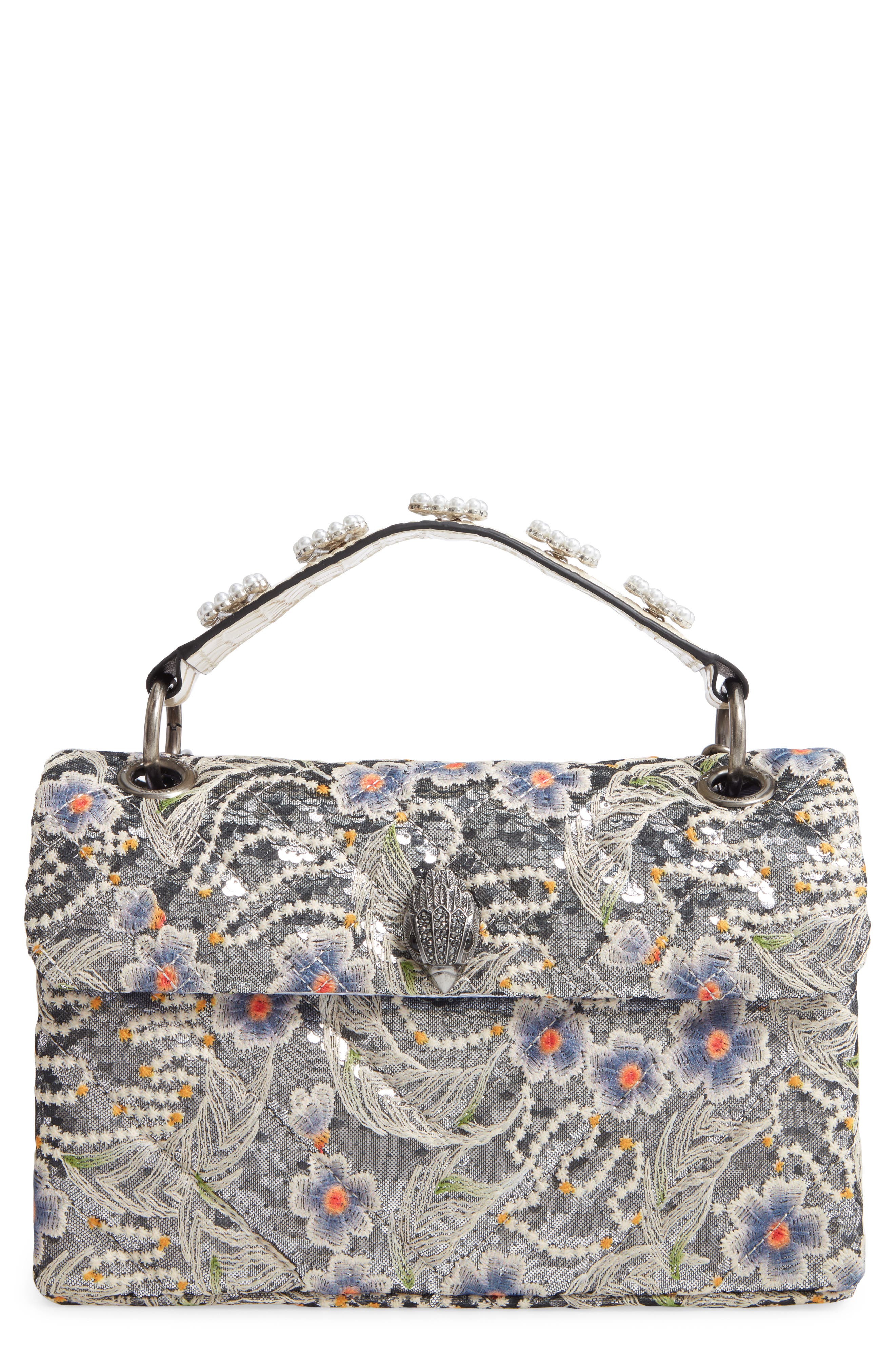Kurt Geiger London Kensington Embroidered Sequin Shoulder Bag, Main, color, 