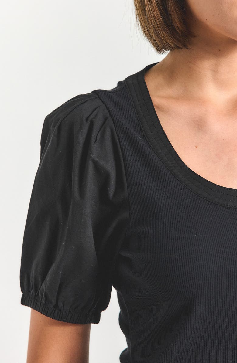 Derek Lam 10 Crosby Willa Balloon Sleeve Top, Alternate, color, Black