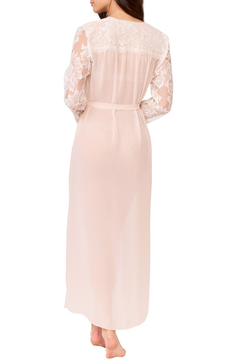 Royale Lace Sleeve Chiffon Robe, Alternate, color, BLUSH