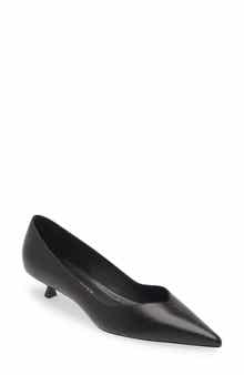 Stuart Weitzman Eva Kitten Heel Pointed Toe Pump