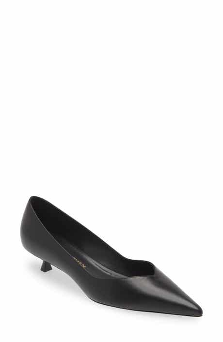 Stuart Weitzman Eva Kitten Heel Pointed Toe Pump