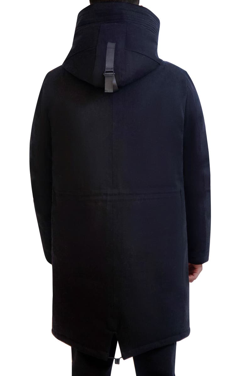 KARL LAGERFELD PARIS Faux Fur Lined Coat, Alternate, color, Black