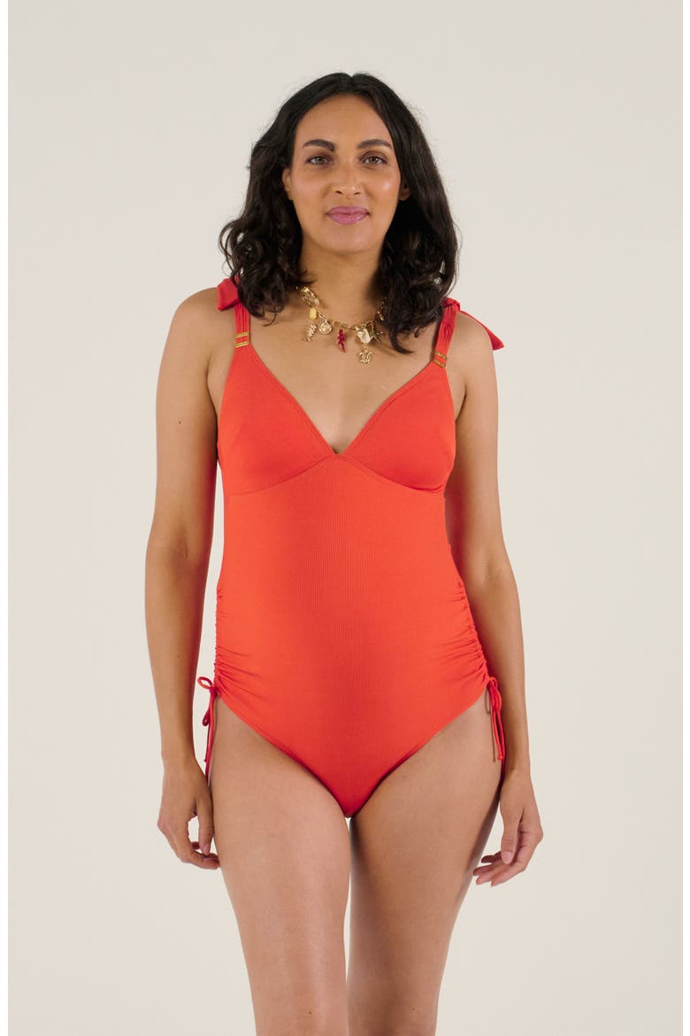 Porto vecchio maternity swimsuit, Alternate, color, Orange