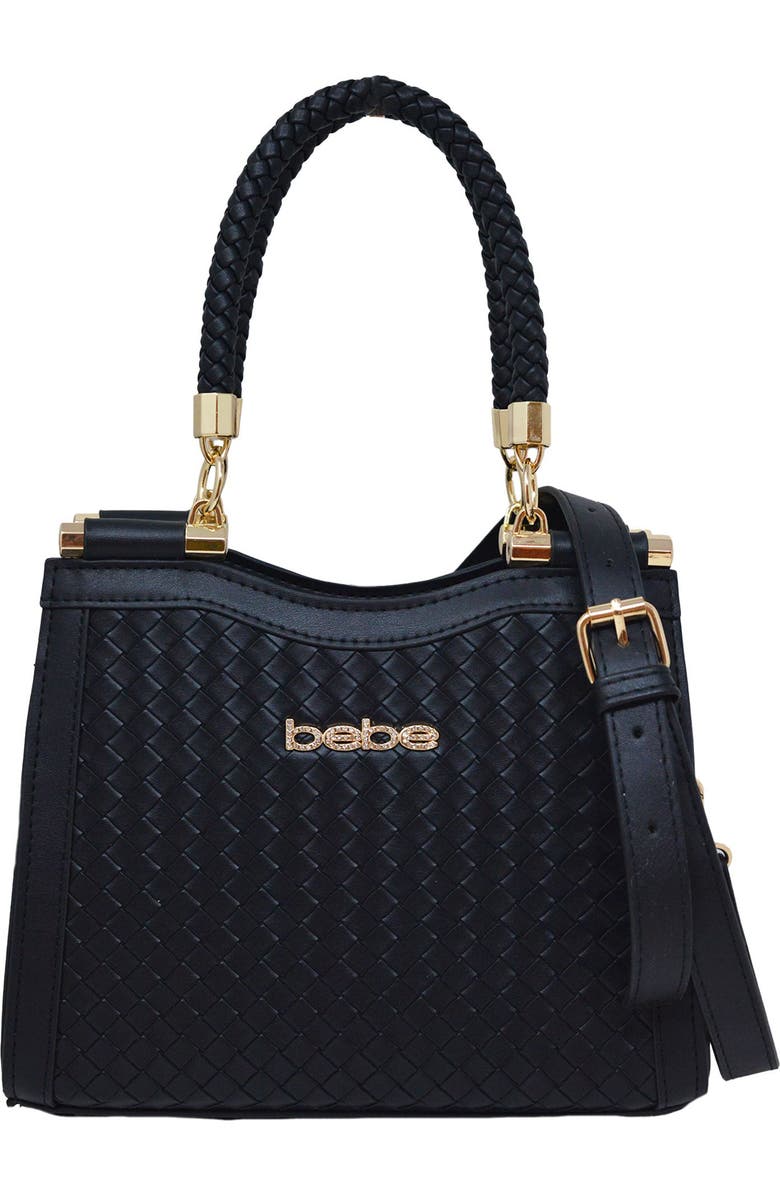 bebe Taffy Mini Satchel, Main, color, Black