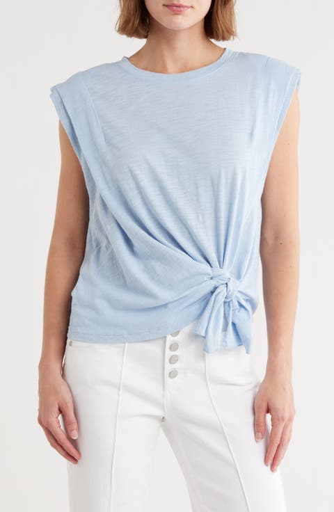 Tie Front Sleeveless Knit Top