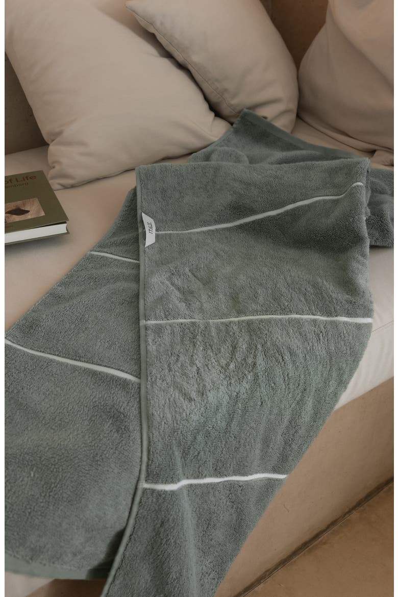 Deia 2-Piece Bath Towel Set, Alternate, color, Sage & Ecru