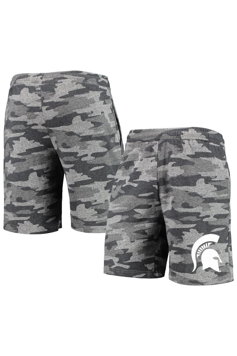 Men's Concepts Sport Charcoal/Gray Michigan State Spartans Camo Backup Terry Jam Lounge Shorts, Main, color, Charcoal