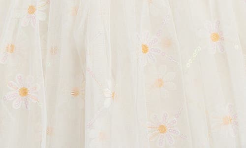 DOE A DEAR DOE A DEAR KIDS' FLORAL SEQUIN MESH TUTU SKIRT 