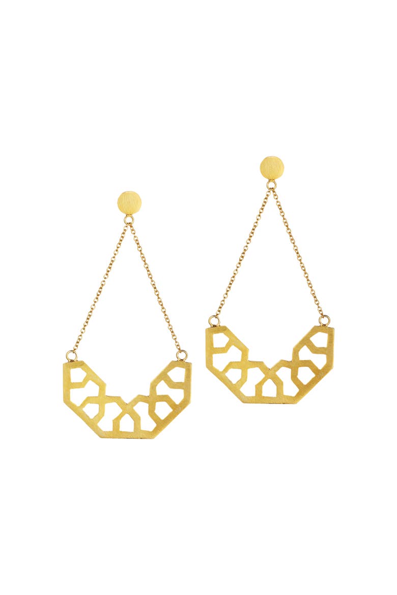 Kashan Drop Earrings, Main, color, Gold