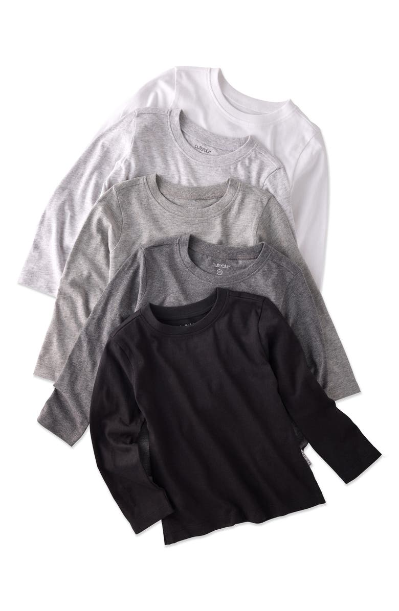 BUTTERBLU London 5-Pack Assorted Organic Cotton T-Shirts, Main, color, Stone