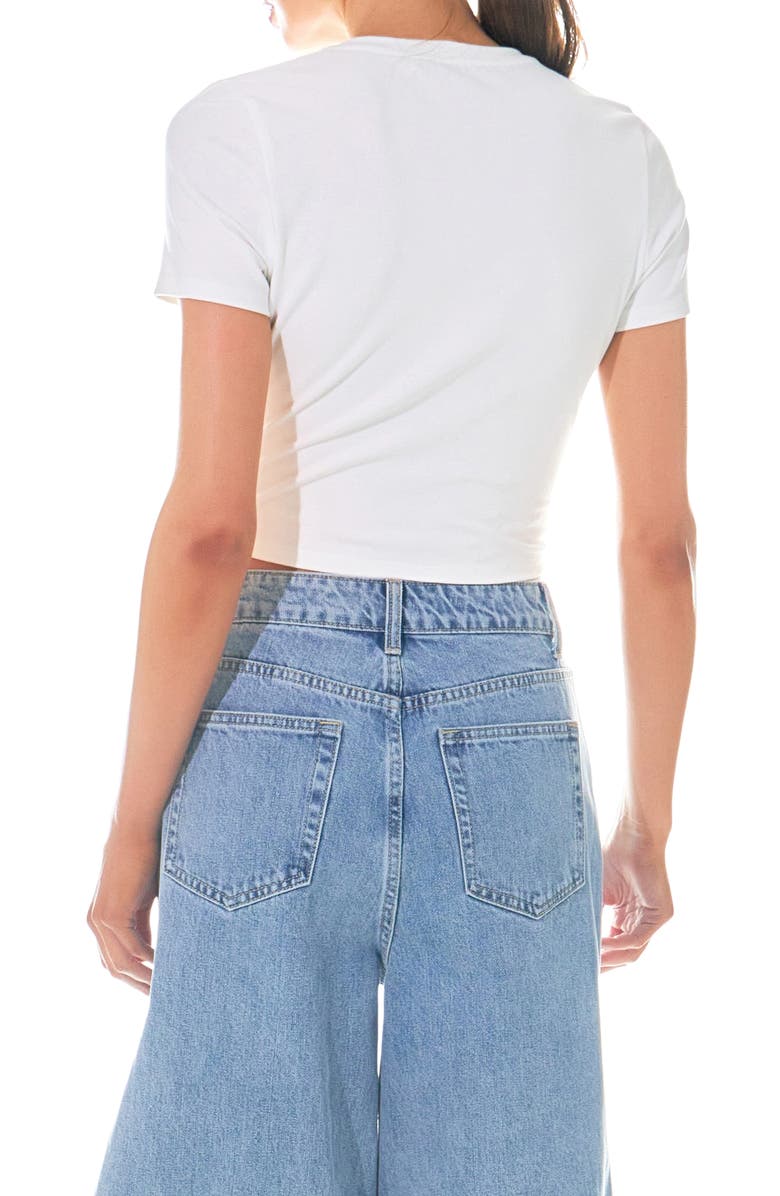 Grey Lab Crop Bustier T-Shirt, Alternate, color, White