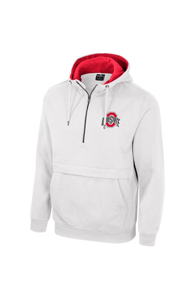 COLOSSEUM Men's Colosseum White Ohio State Buckeyes Half-Zip Hoodie, Alternate, color, 