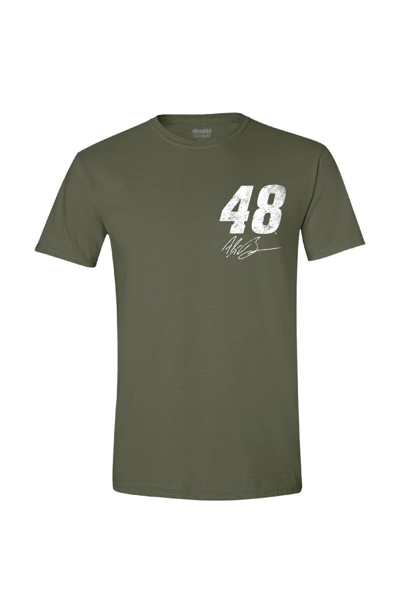 HENDRICK MOTORSPORTS TEAM COLLECTION Men's Hendrick Motorsports Team Collection Green Alex Bowman Flag T-Shirt, Alternate, color, Green