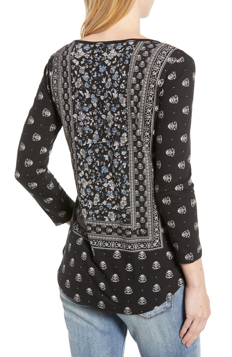 Lucky Brand Bandana Peasant Top, Alternate, color,