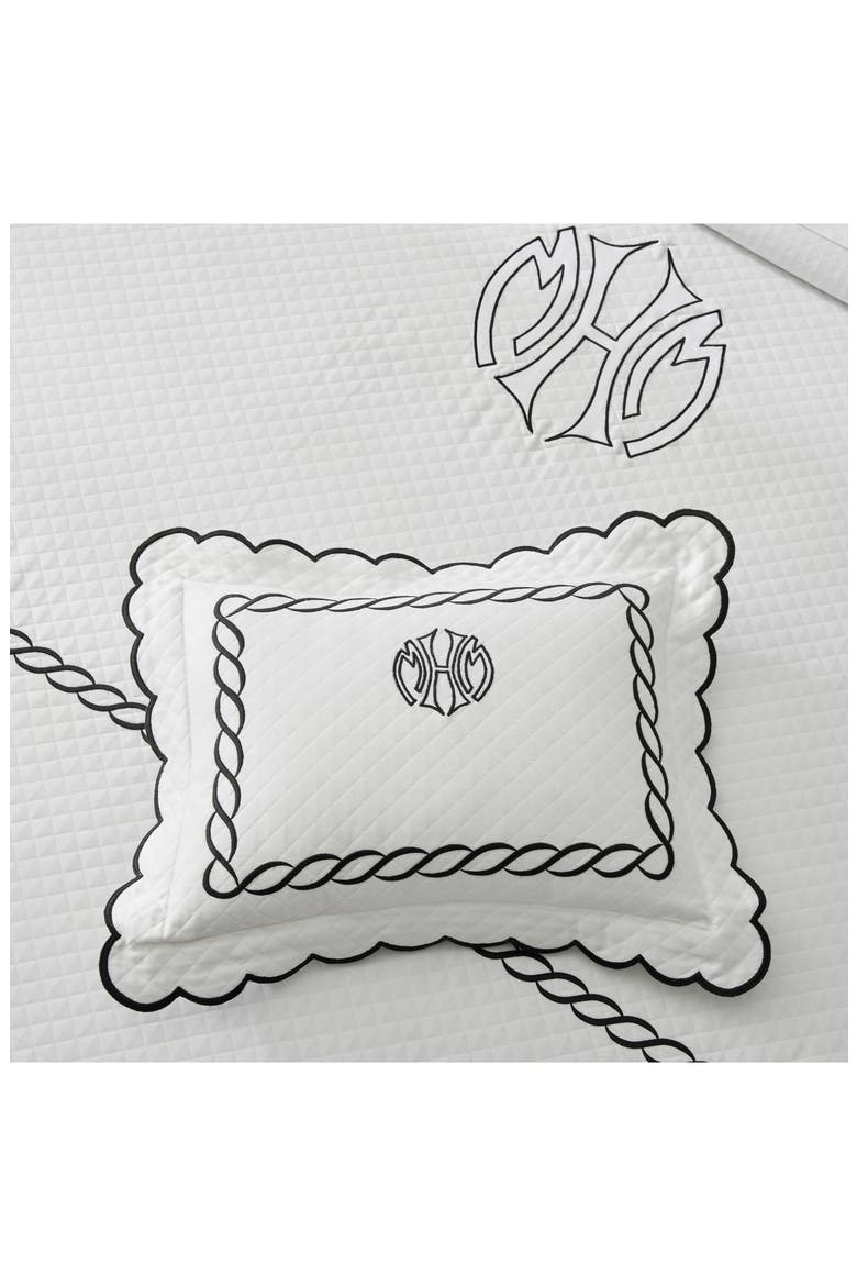 Classic Chain Scallop Matelassé Coverlet, Alternate, color, POOL/ BONE