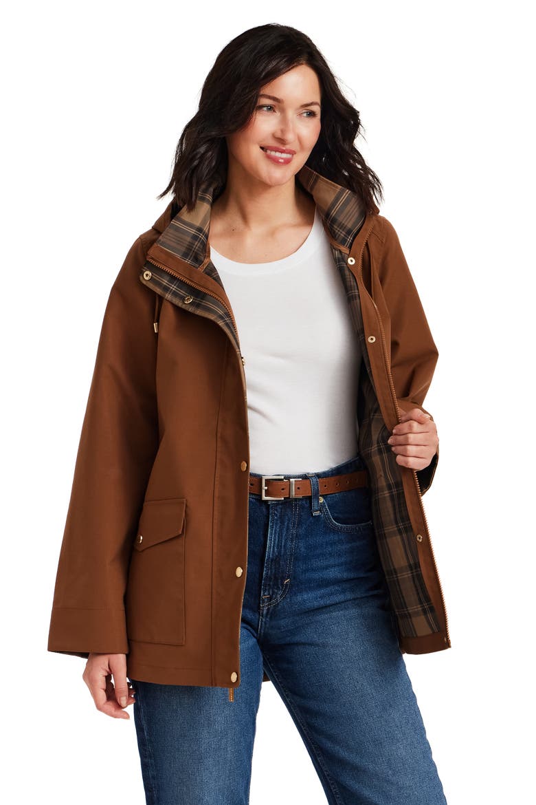 Water Resistant Rain Coat, Alternate, color, TOBACCO