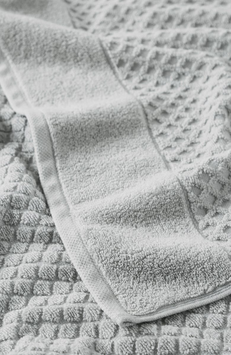 Woven & Weft Diamond Textured Single Bath Towel, Alternate, color, Light Gray
