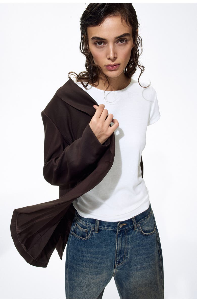 H&M Single-breasted Blazer, Main, color, Dark Brown