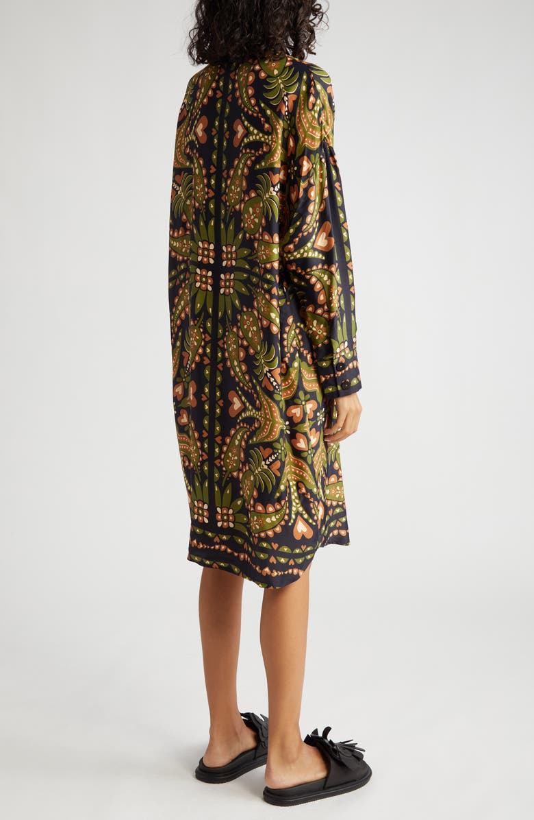 FARM Rio Marina Scarf Print Long Sleeve Shirtdress | Nordstromrack