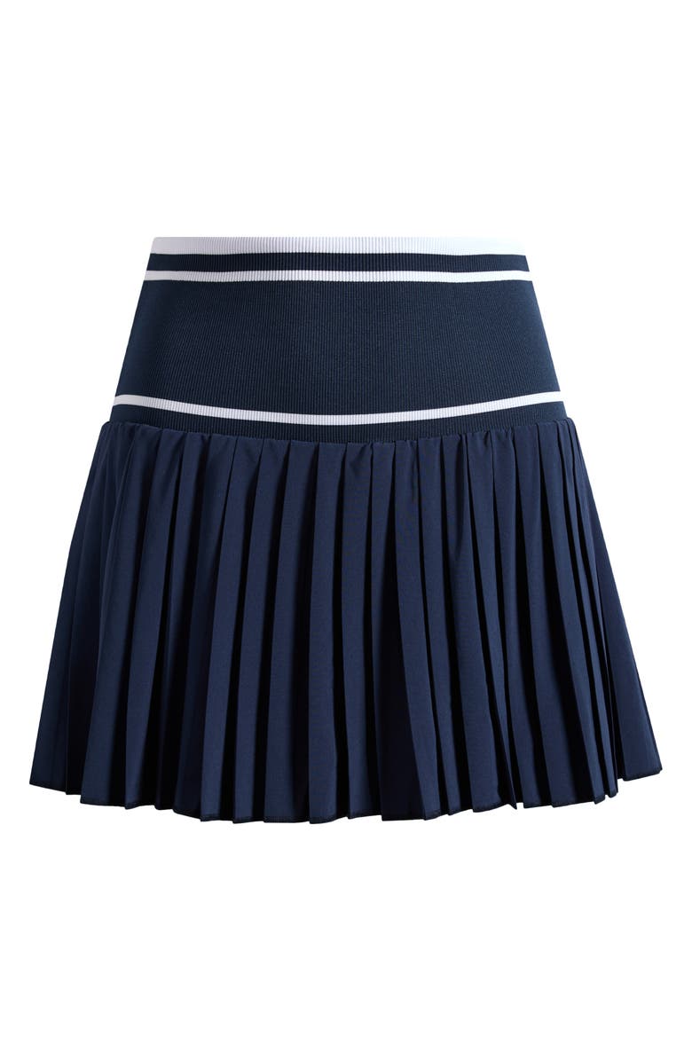 Zella Mixed Media Pleated Sport Skort, Alternate, color, Navy Sapphire