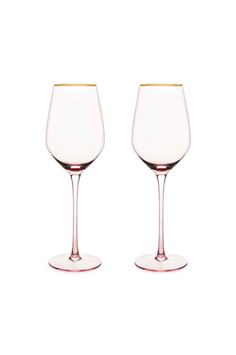 Rose Crystal White Wine Glasses Set of 2, Alternate, color, ROSE