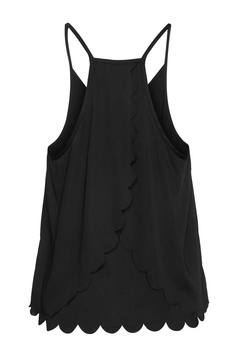 Scallop Trim Cami Top, Alternate, color, Black