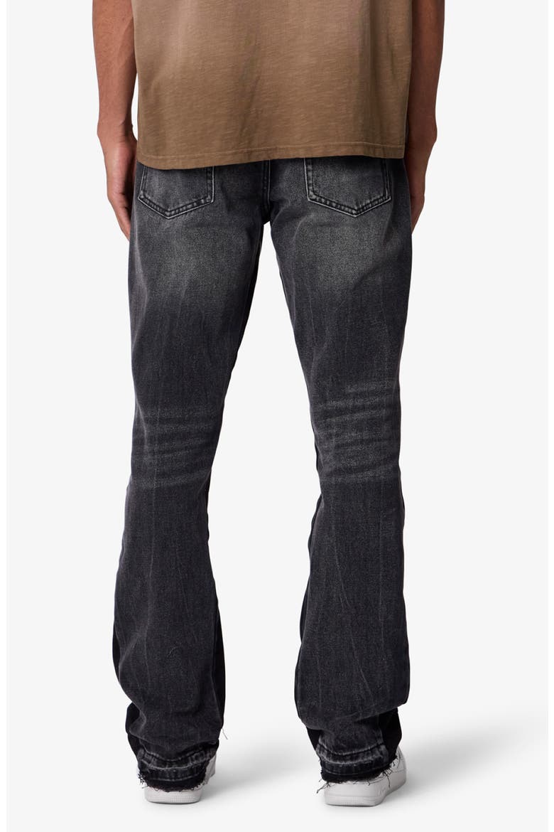 B484 Distressed Hem Flare Jeans, Alternate, color, VINTAGE BLACK