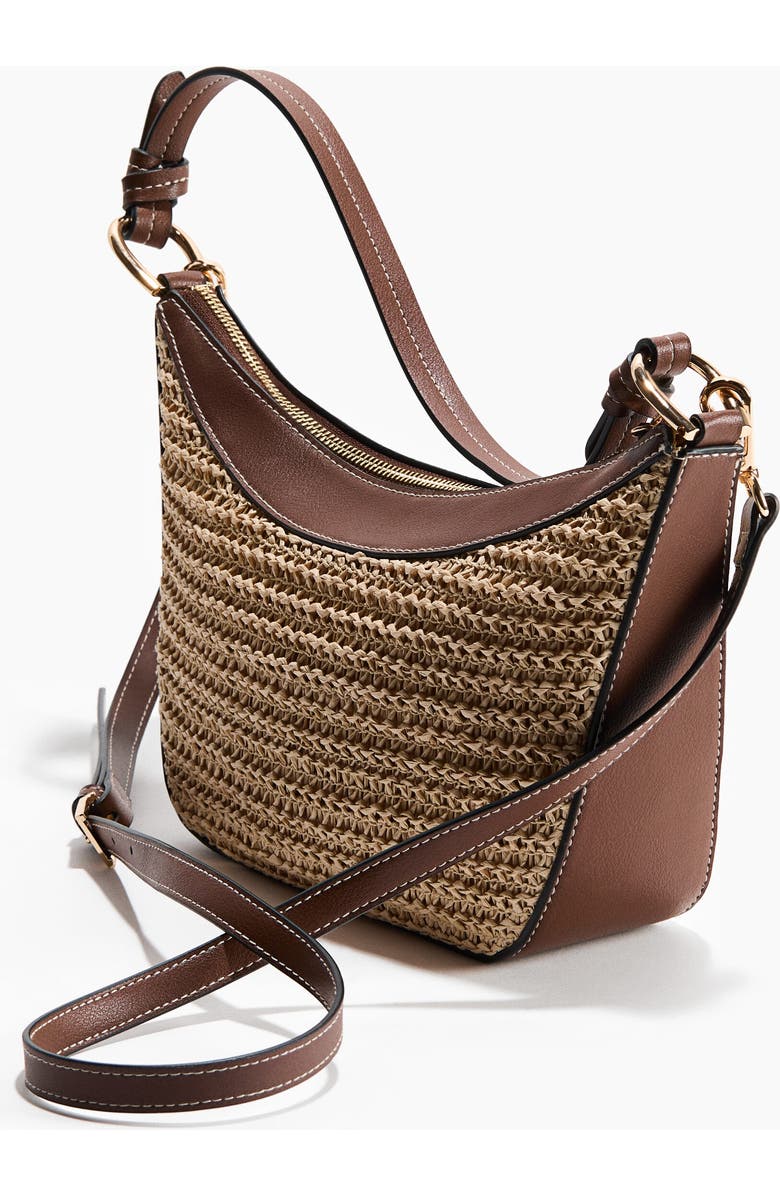 H&M Straw-detail Crossbody Bag, Alternate, color, Beige